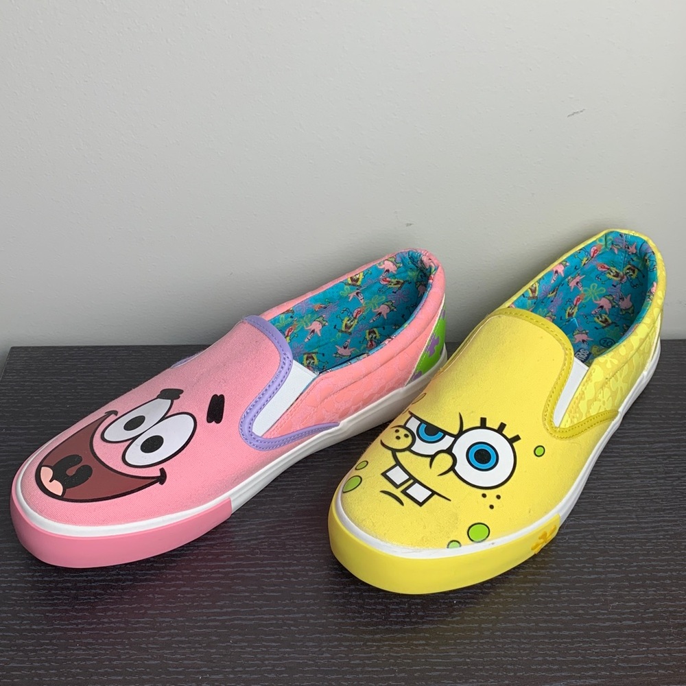 SpongeBob and Patrick Canvas Slip On Sneakers Size 10 - Picture 2 of 8